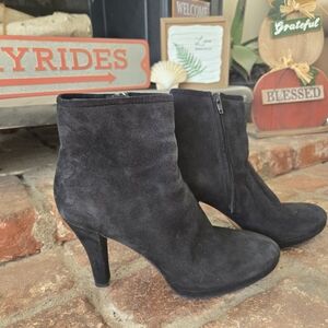 Grazie Black Suede Heeled Boots